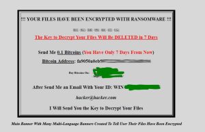 מסך תוכנת כופר ransomware